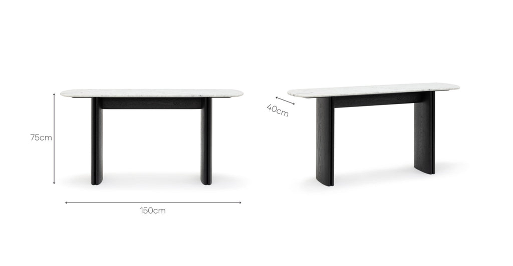 Tathra Console - Black Oak & Bianca Carrara.