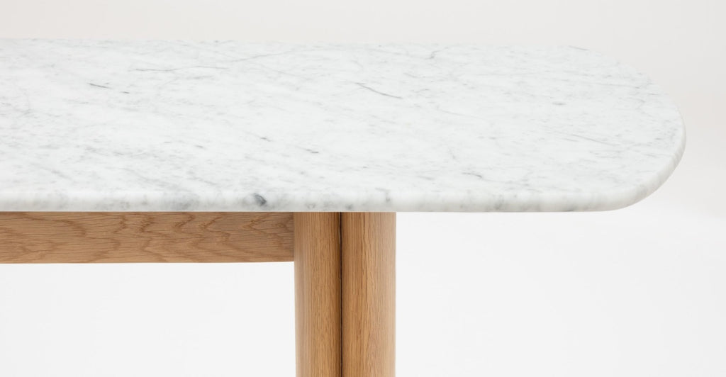 Tathra Console - Light Oak & Bianca Carrara.