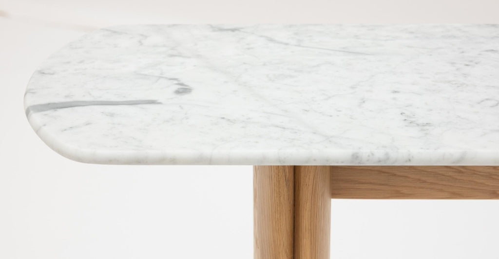 Tathra Console - Light Oak & Bianca Carrara.