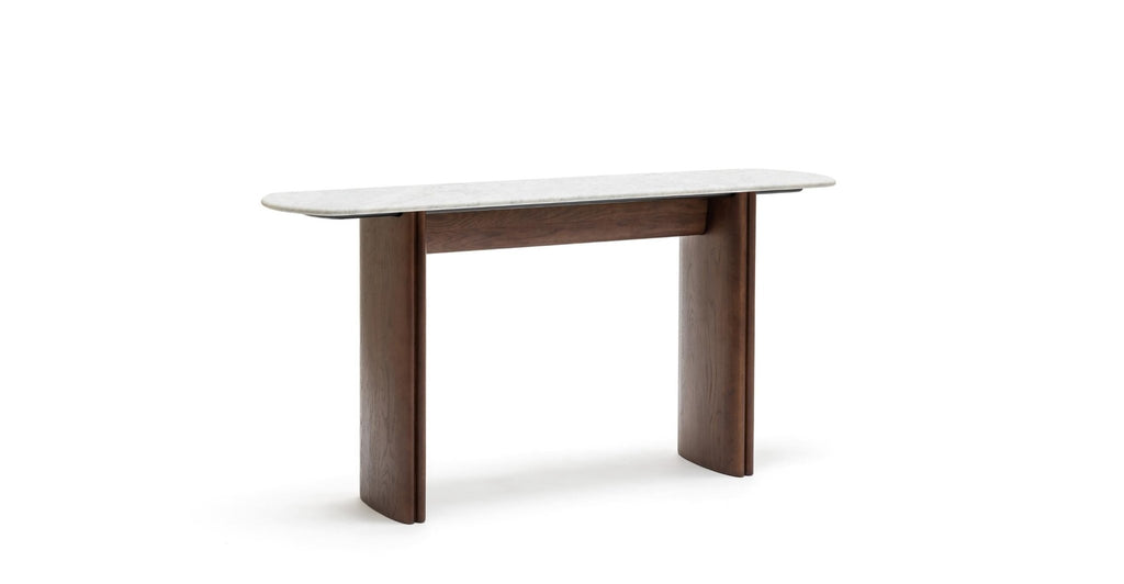 Tathra Console - Smoked Oak & Bianca Carrara.