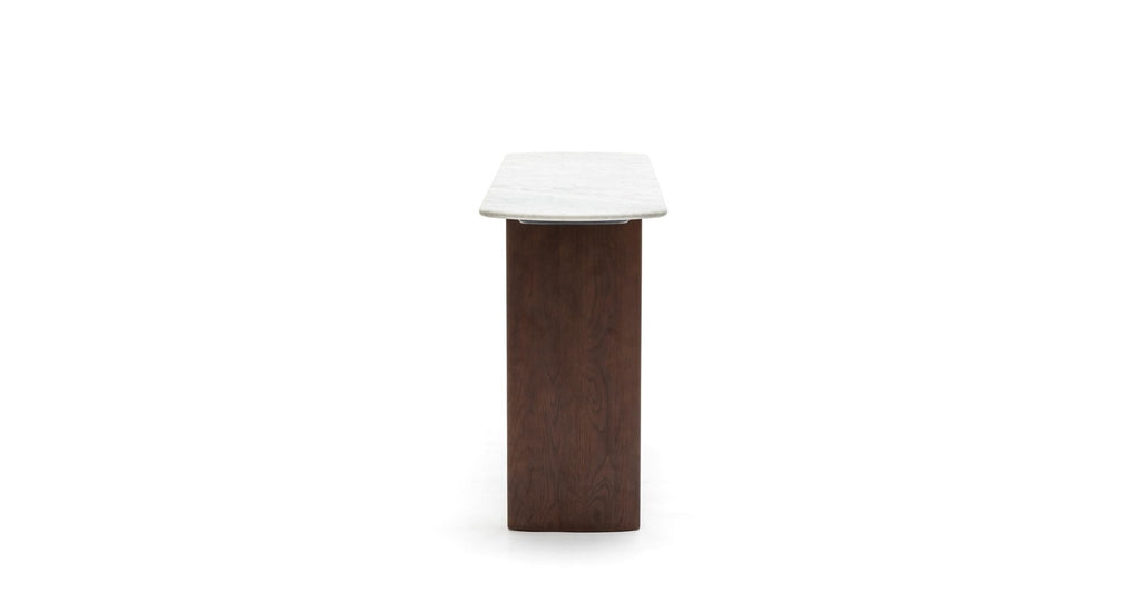 Tathra Console - Smoked Oak & Bianca Carrara.