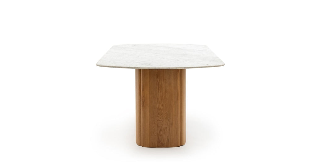 Tathra Table - Light Oak & Bianca Carrara.