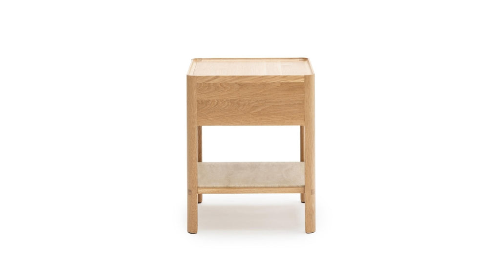 Tye Nightstand 45  - Light Oak & Travertine.