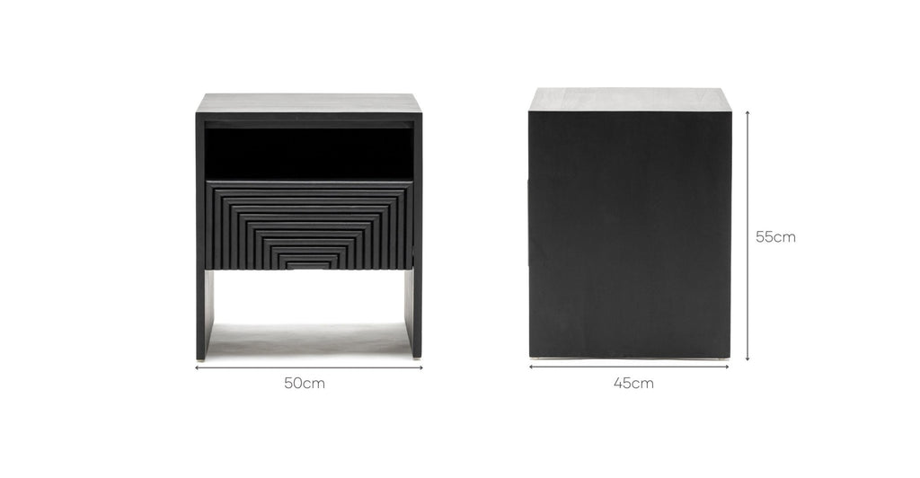 Verona Bedside Table - Black.