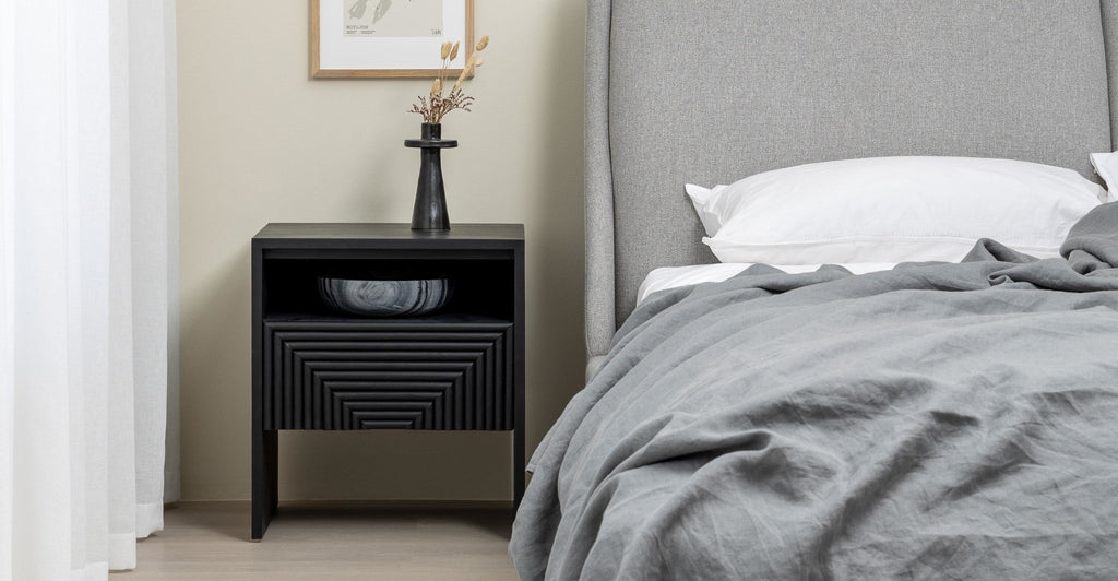 Verona Bedside Table - Black.