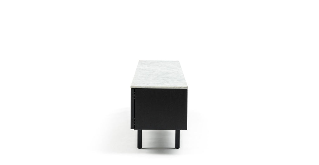 Yorke 220 Entertainment Unit - Black Oak & Bianca Carrara.