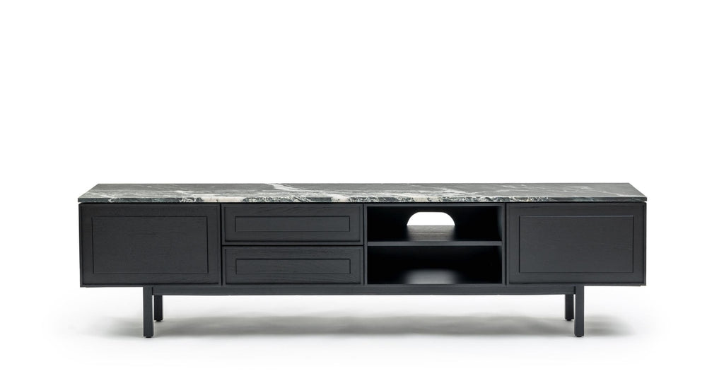 Yorke 220 Entertainment Unit - Black Oak & Nero Perlato.