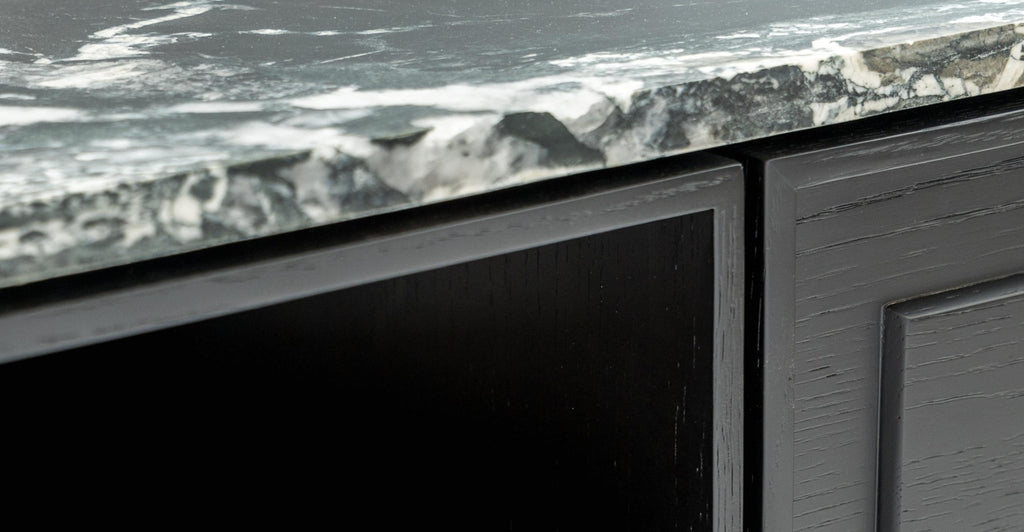 Yorke 220 Entertainment Unit - Black Oak & Nero Perlato.