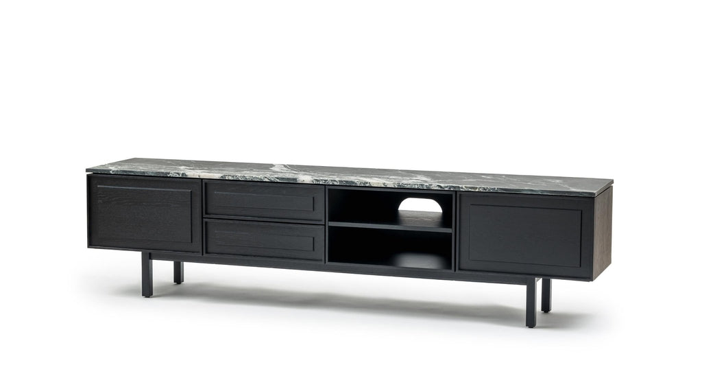 Yorke 220 Entertainment Unit - Black Oak & Nero Perlato.