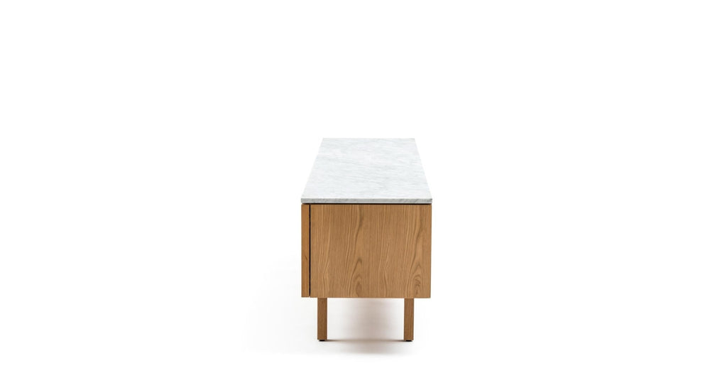 Yorke 220 Entertainment Unit - Light Oak & Bianca Carrara.