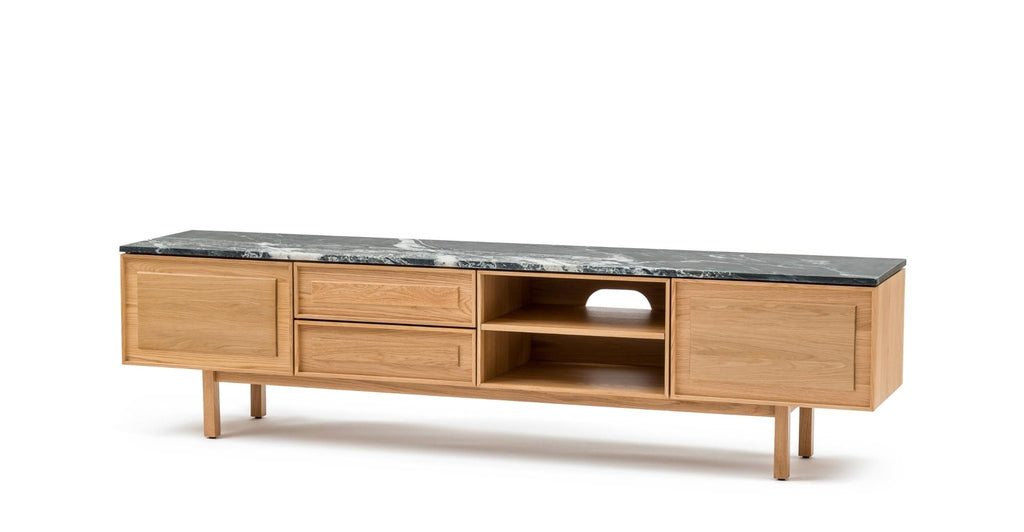 Yorke 220 Entertainment Unit - Light Oak & Nero Perlato.