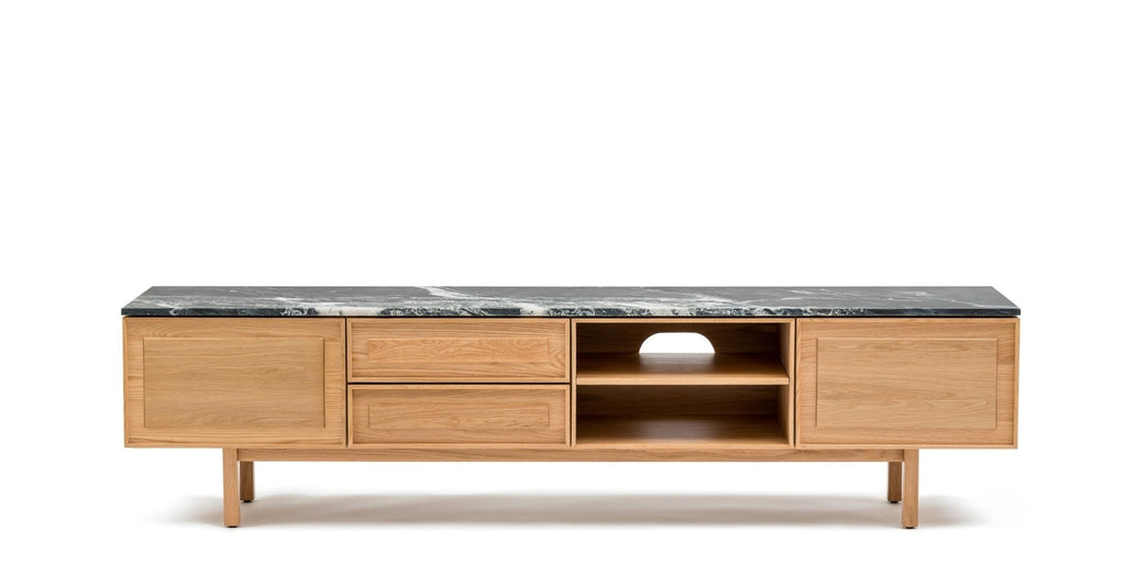 Yorke 220 Entertainment Unit - Light Oak & Nero Perlato.