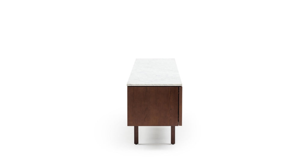 Yorke 220 Entertainment Unit - Smoked Oak & Bianca Carrara.