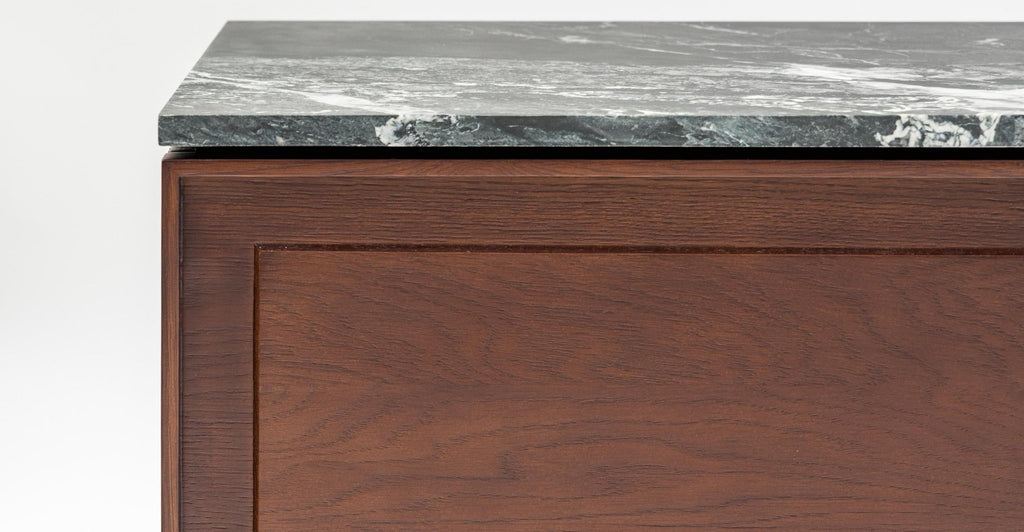 Yorke 220 Entertainment Unit - Smoked Oak & Nero Perlato.