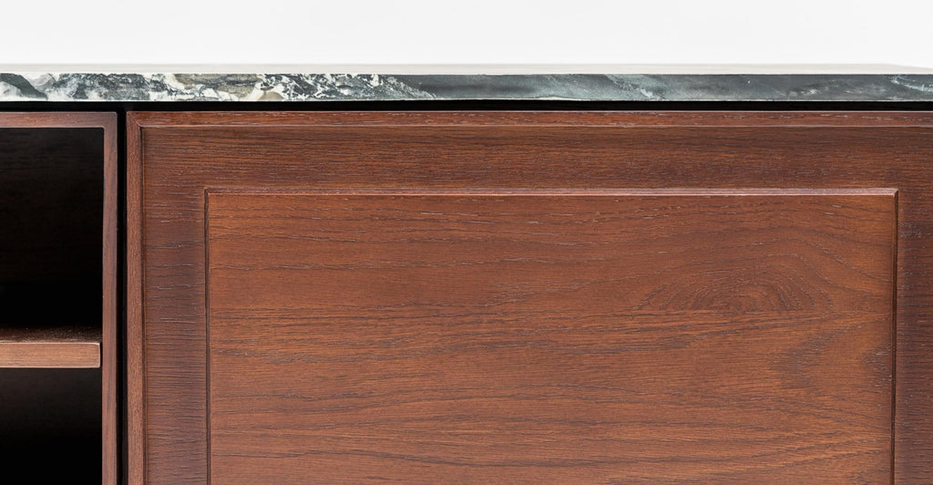 Yorke 220 Entertainment Unit - Smoked Oak & Nero Perlato.