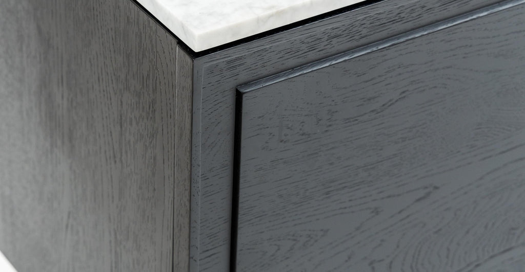 Yorke 220 Sideboard - Black Oak & Bianca Carrara.