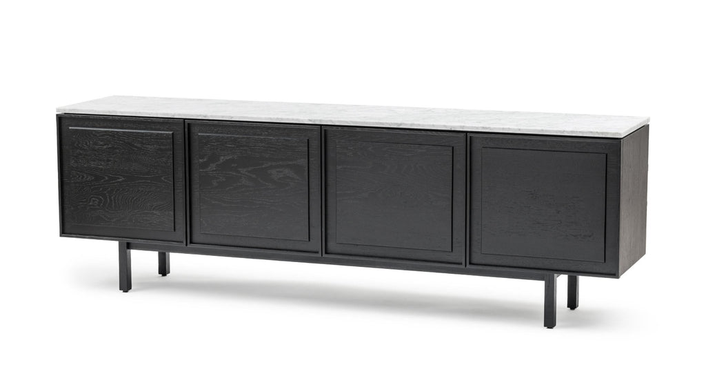 Yorke 220 Sideboard - Black Oak & Bianca Carrara.