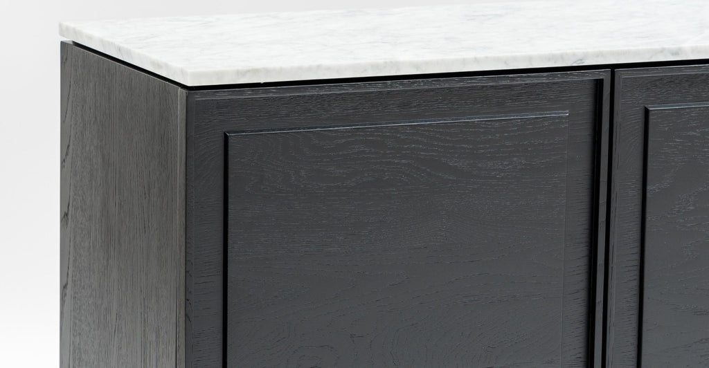 Yorke 220 Sideboard - Black Oak & Bianca Carrara.