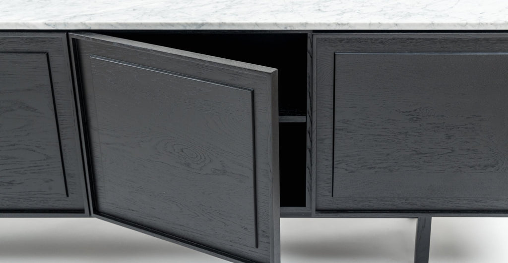 Yorke 220 Sideboard - Black Oak & Bianca Carrara.