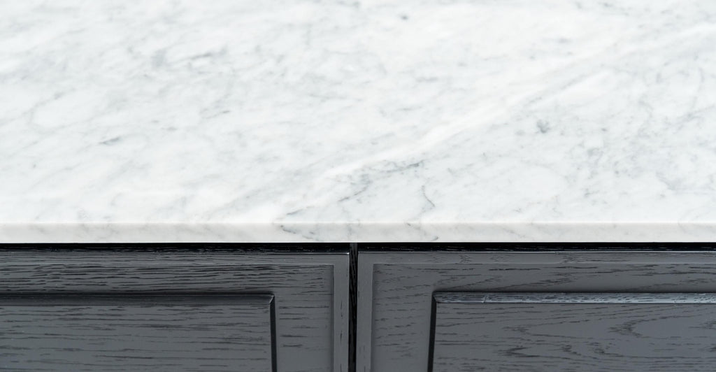 Yorke 220 Sideboard - Black Oak & Bianca Carrara.