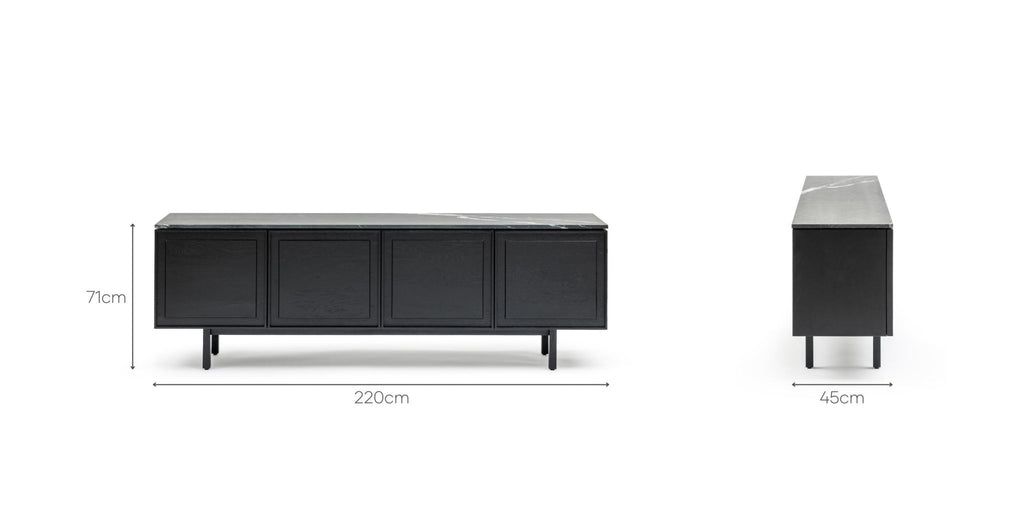 Yorke 220 Sideboard - Black Oak & Nero Perlato.