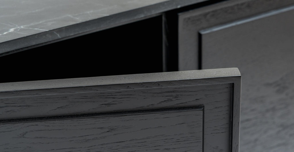 Yorke 220 Sideboard - Black Oak & Nero Perlato.