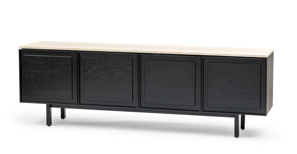 Yorke 220 Sideboard - Black Oak & Travertine.