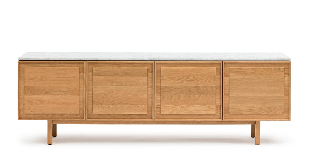 Yorke 220 Sideboard - Light Oak & Bianca Carrara.