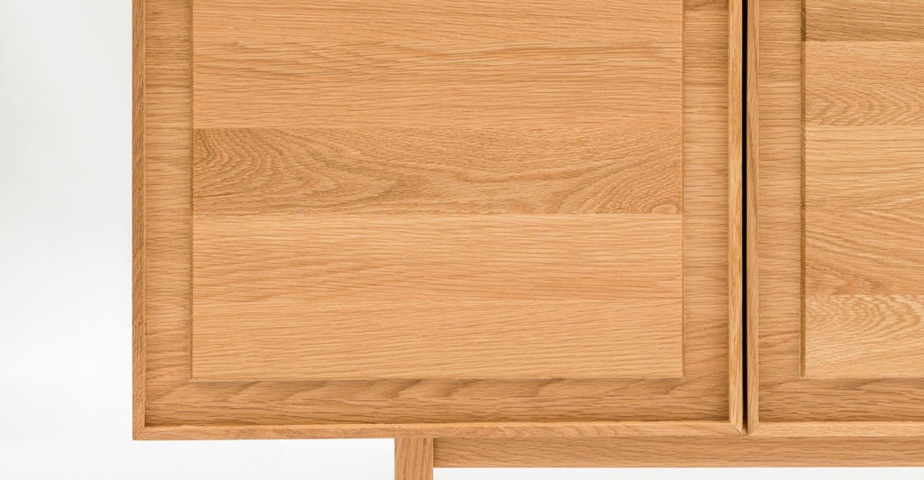 Yorke 220 Sideboard - Light Oak & Bianca Carrara.