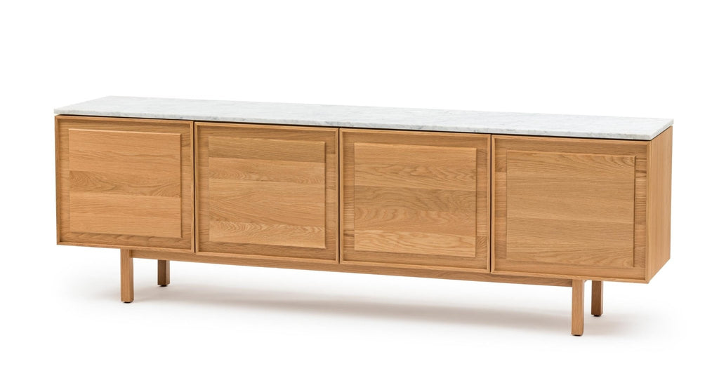 Yorke 220 Sideboard - Light Oak & Bianca Carrara.