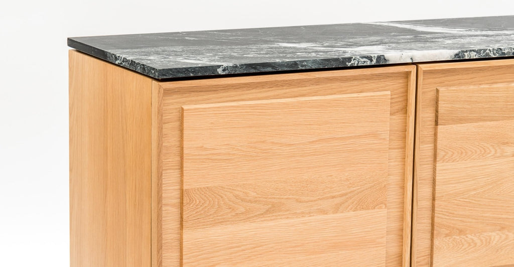 Yorke 220 Sideboard - Light Oak & Nero Perlato.