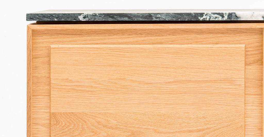 Yorke 220 Sideboard - Light Oak & Nero Perlato.