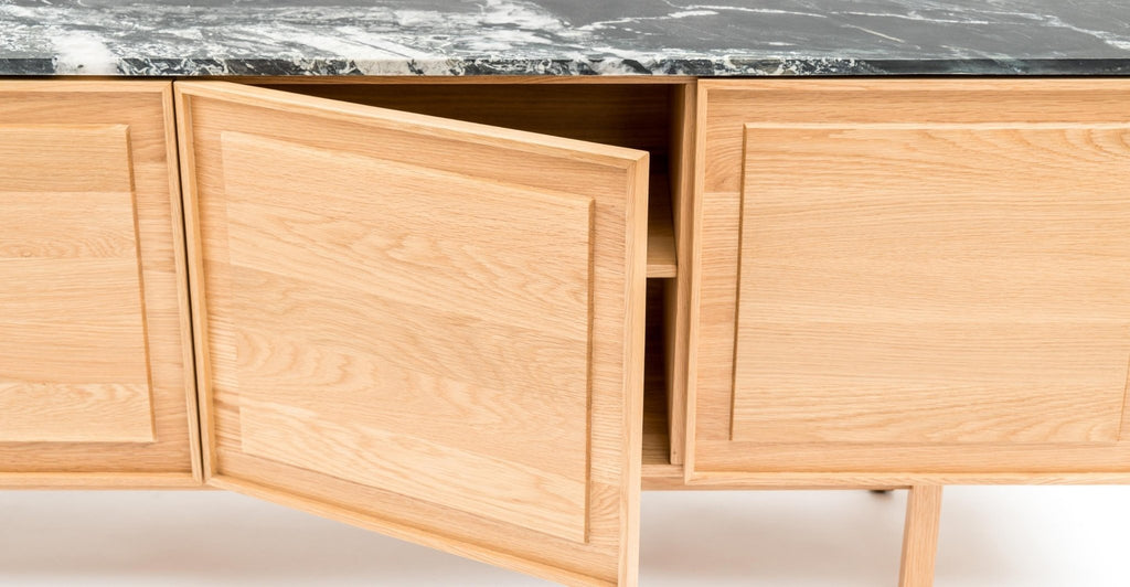 Yorke 220 Sideboard - Light Oak & Nero Perlato.