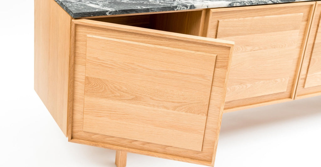 Yorke 220 Sideboard - Light Oak & Nero Perlato.