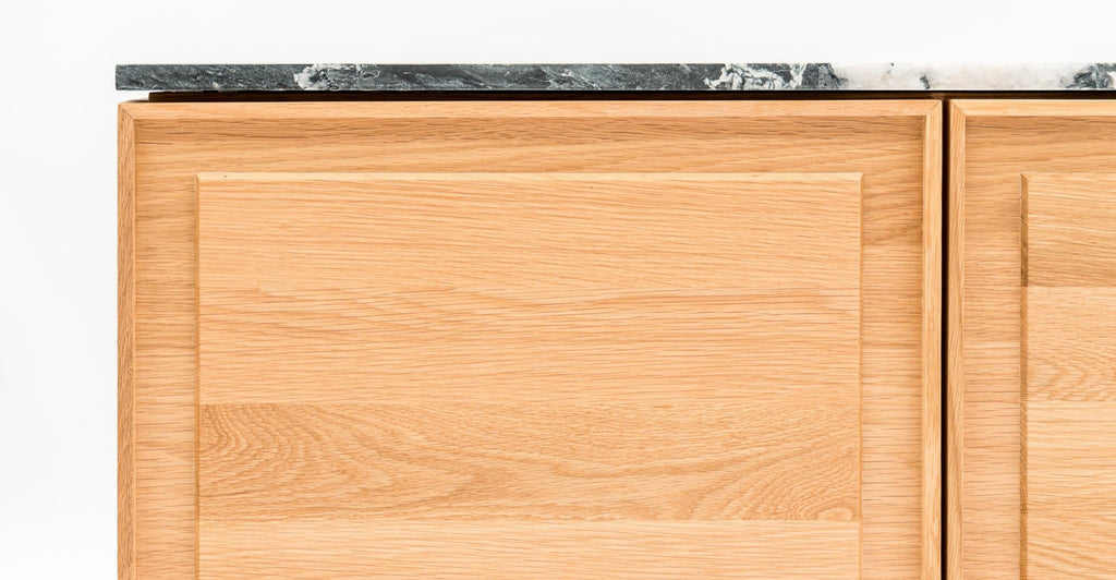 Yorke 220 Sideboard - Light Oak & Nero Perlato.