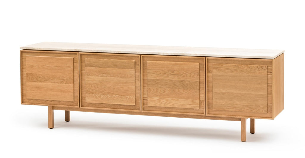 Yorke 220 Sideboard - Light Oak & Travertine.