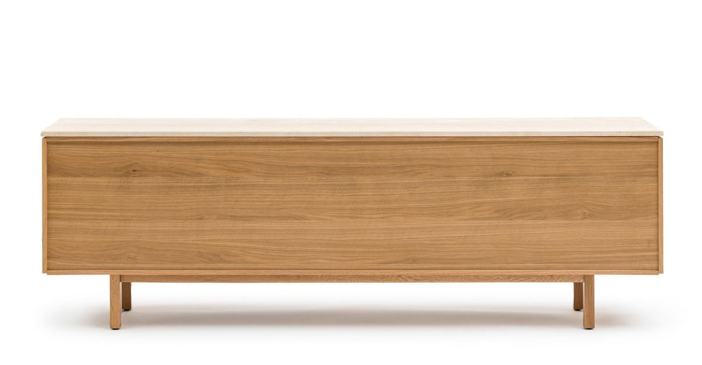 Yorke 220 Sideboard - Light Oak & Travertine.