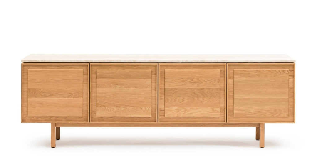 Yorke 220 Sideboard - Light Oak & Travertine.