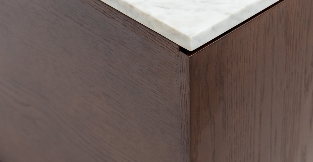 Yorke 220 Sideboard - Smoked Oak & Bianca Carrara.