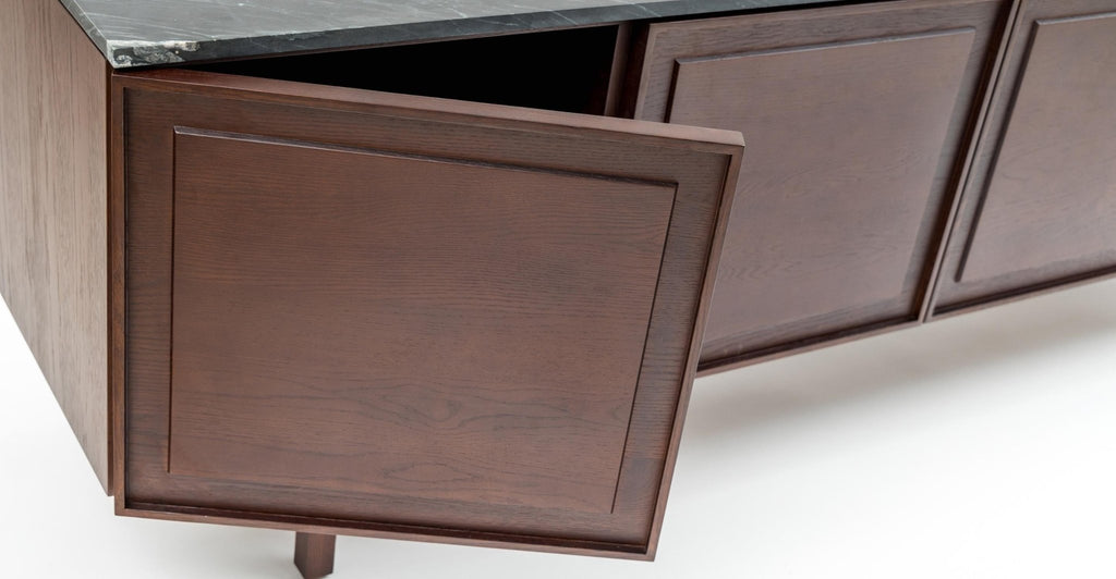 Yorke 220 Sideboard - Smoked Oak & Nero Perlato.