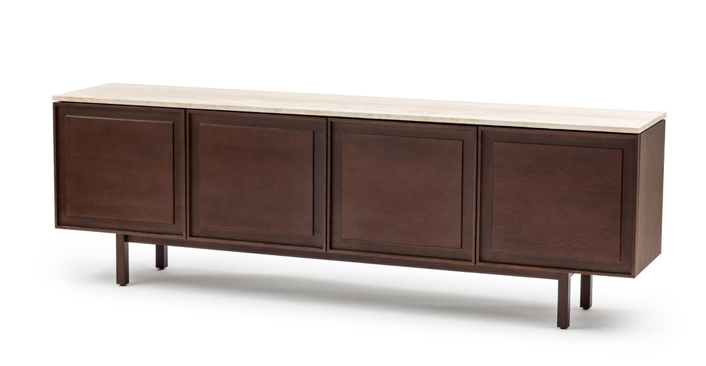 Yorke 220 Sideboard - Smoked Oak & Travertine.