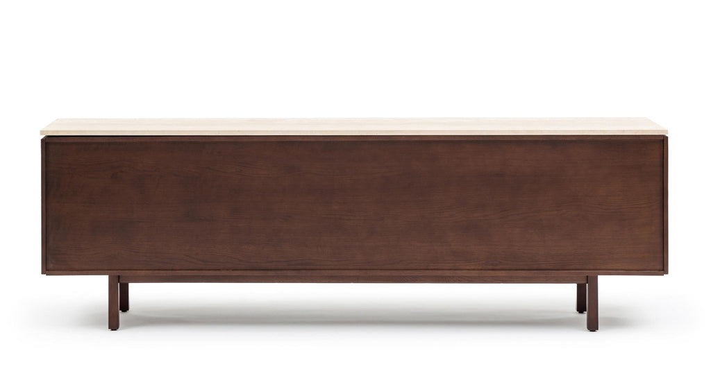 Yorke 220 Sideboard - Smoked Oak & Travertine.