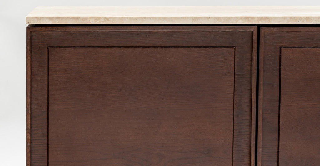 Yorke 220 Sideboard - Smoked Oak & Travertine.