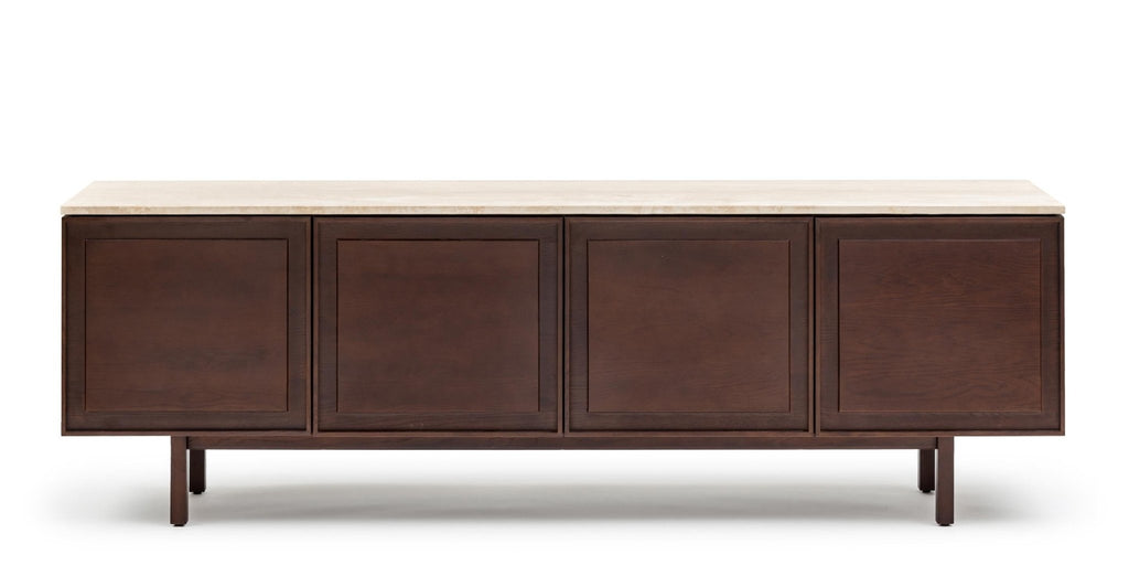 Yorke 220 Sideboard - Smoked Oak & Travertine.